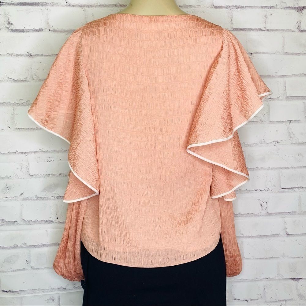 Club Monaco Ribbone Ruffle Blouson-Sleeve Blouse - Picture 6 of 9